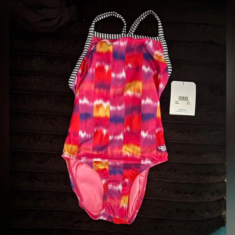 Uglies Girls' Pink Tie-Dye One-Piece Swimsuit